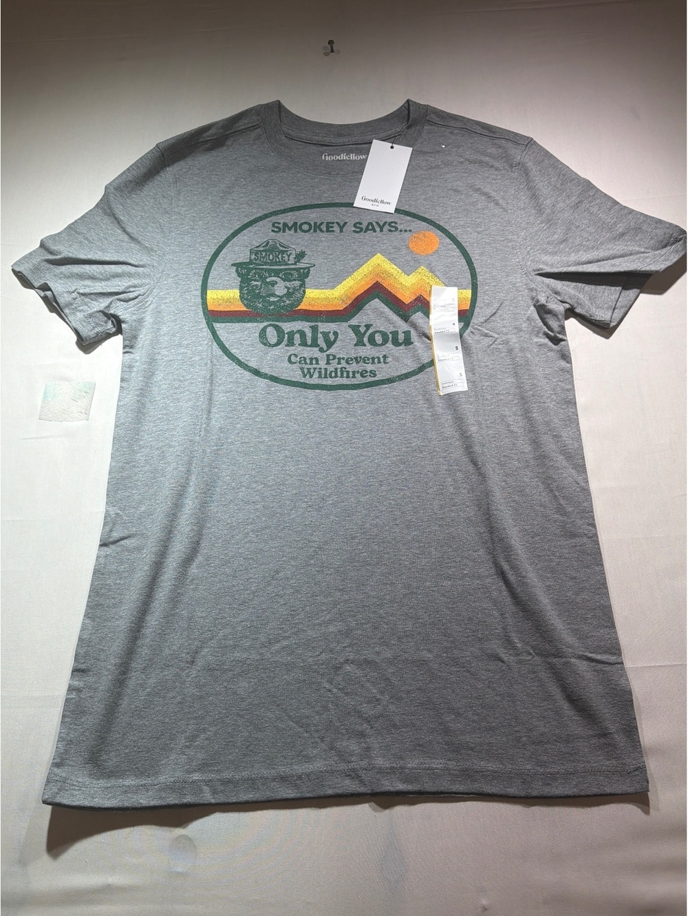 Goodfellow & Co Smokey The Bear Graphic T-Shirt, Size Small, Gray